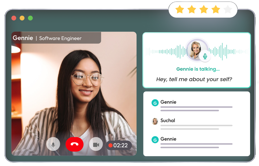 AI video interview UI